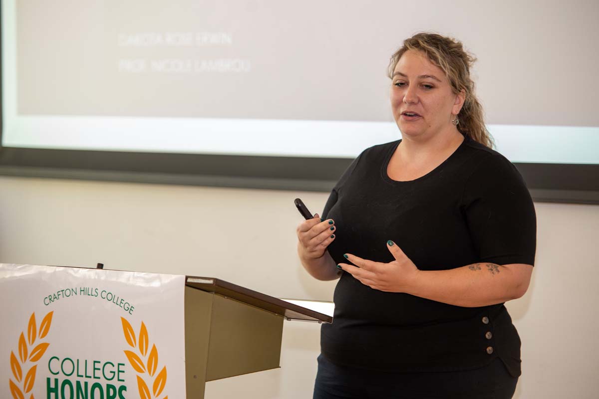 Students at research conference