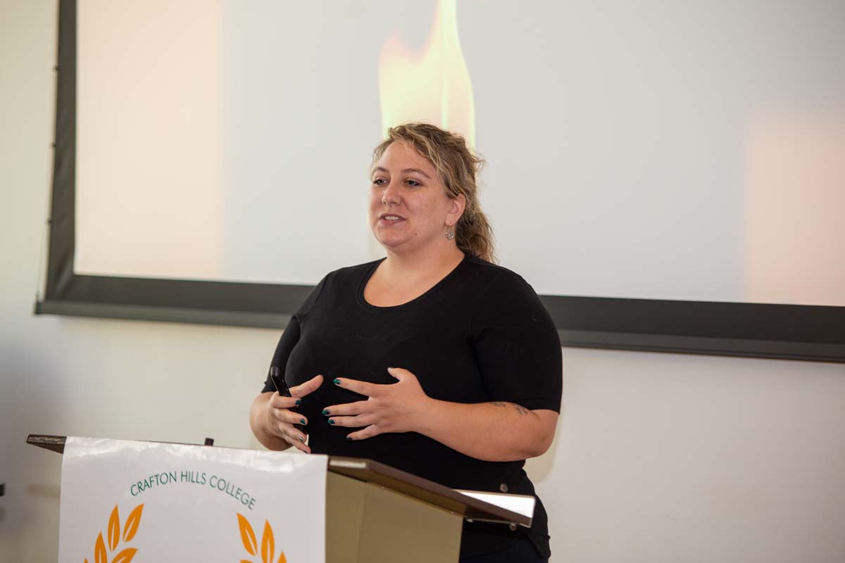 Students at research conference