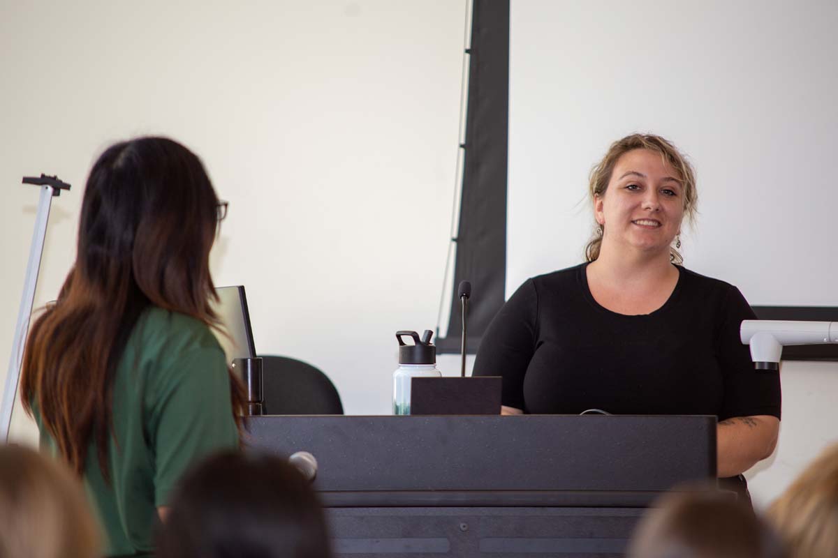 Students at research conference