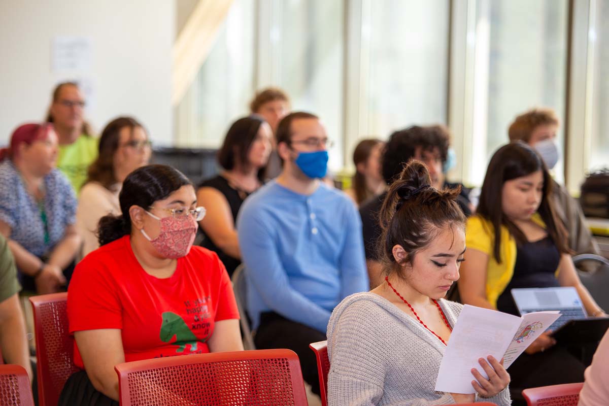 Students at research conference