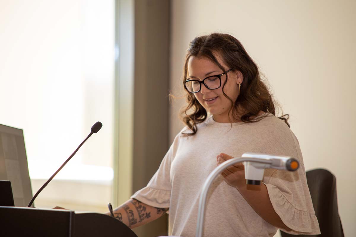 Students at research conference