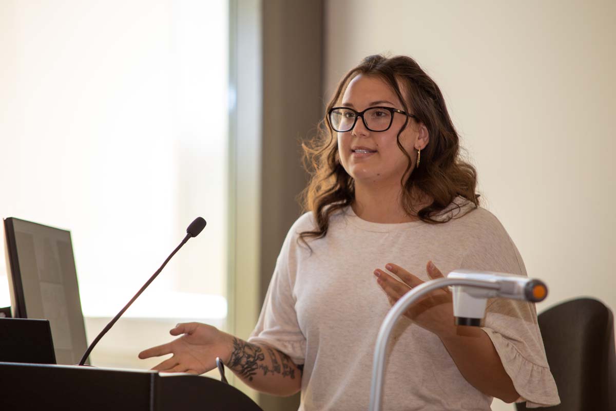 Students at research conference