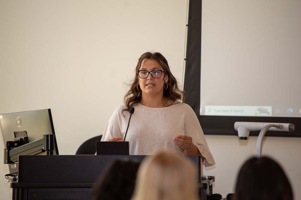 Students at research conference