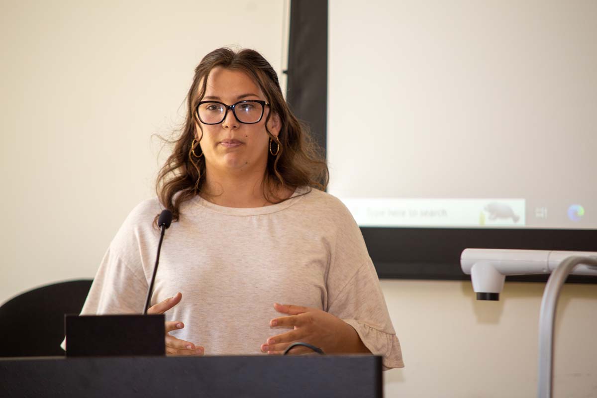 Students at research conference