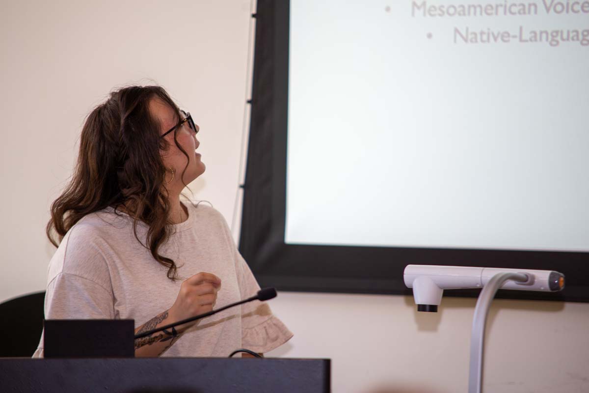 Students at research conference