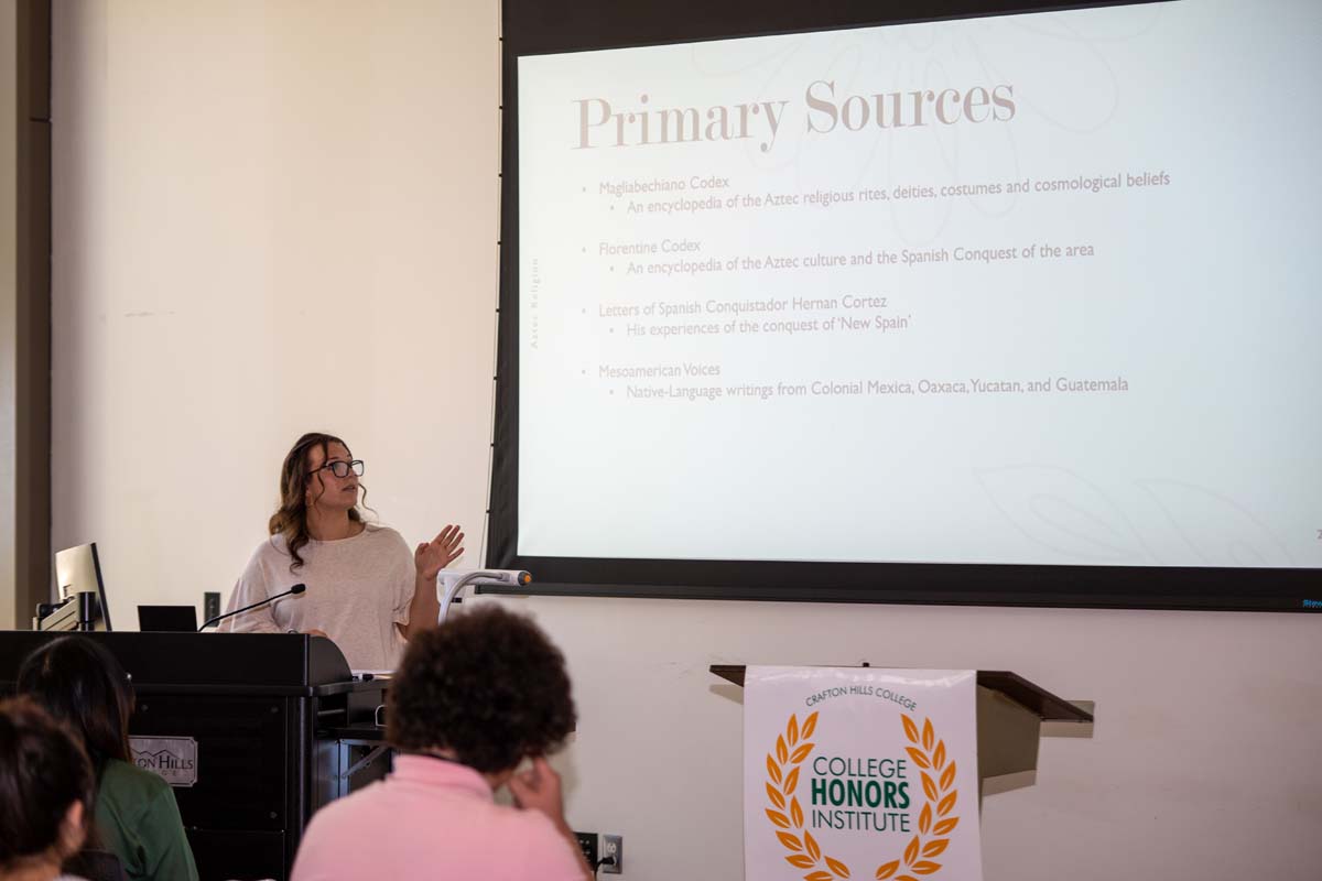 Students at research conference