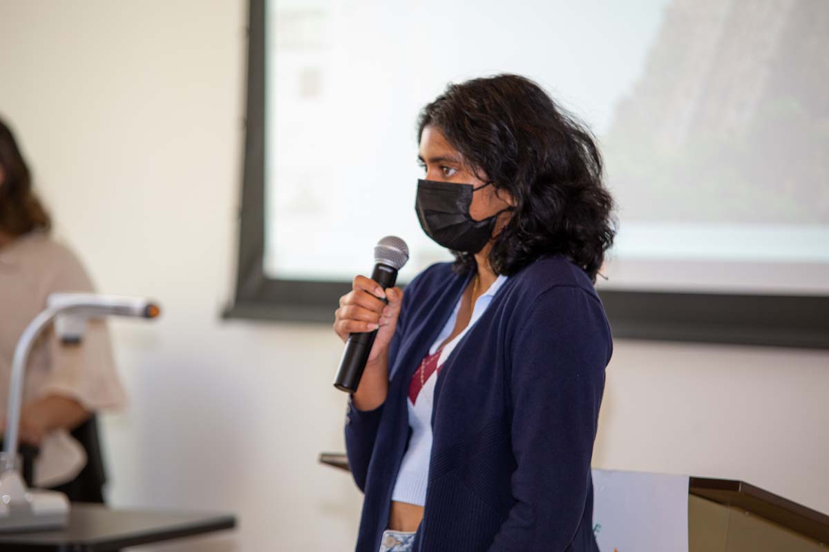 Students at research conference