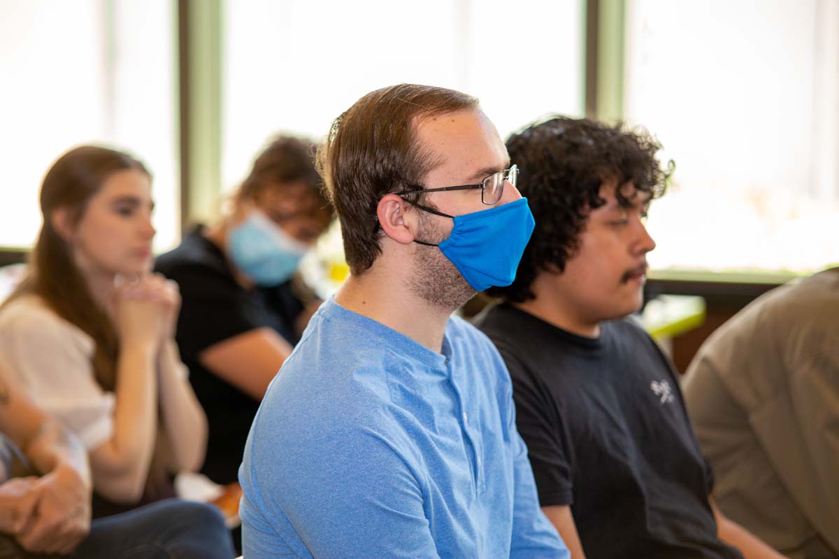 Students at research conference