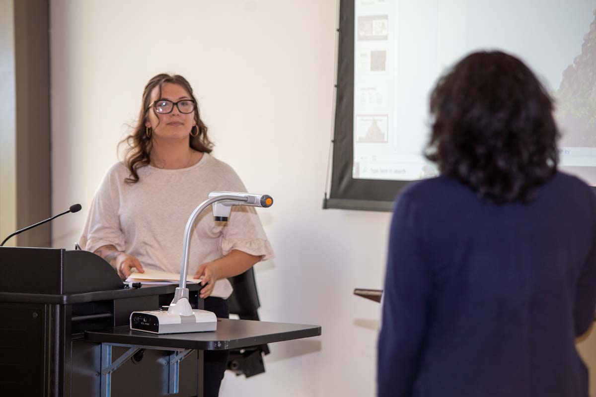 Students at research conference