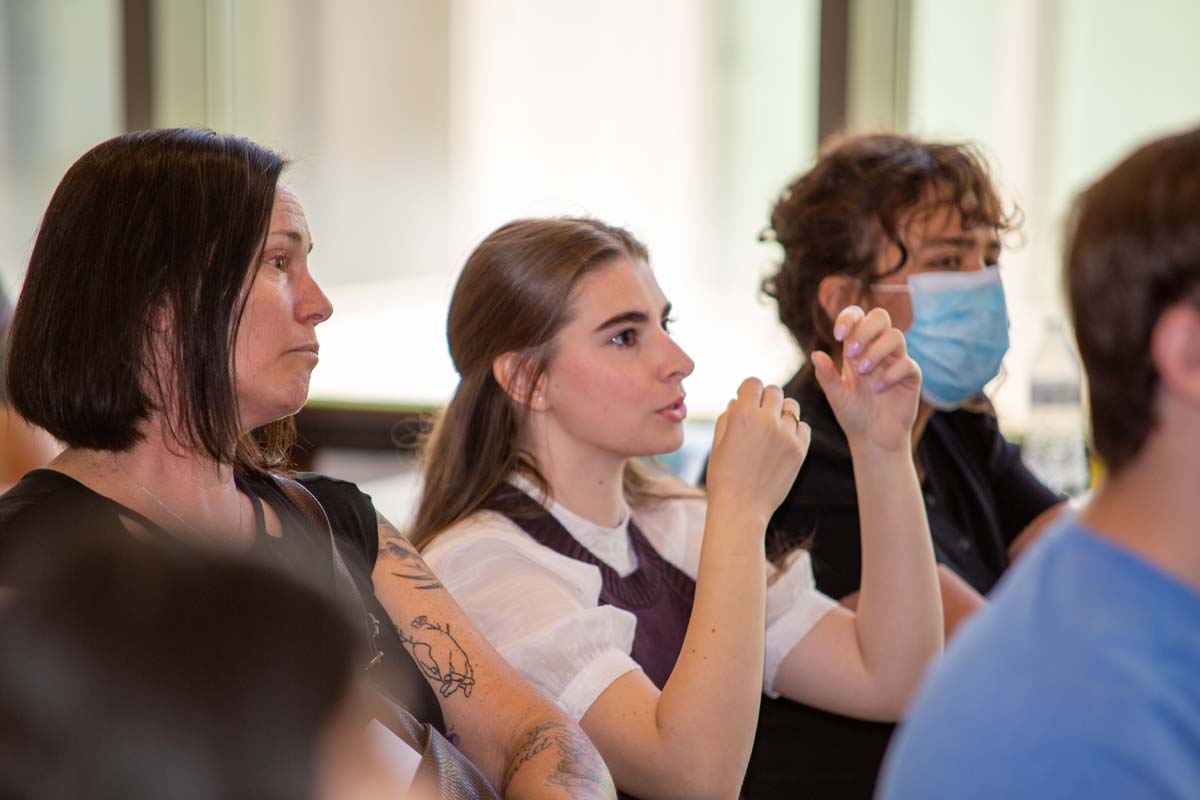 Students at research conference