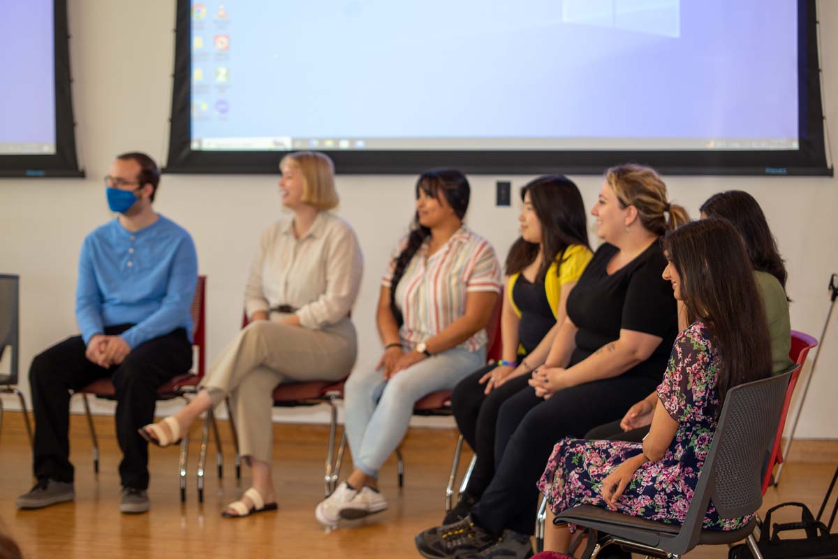 Students at research conference