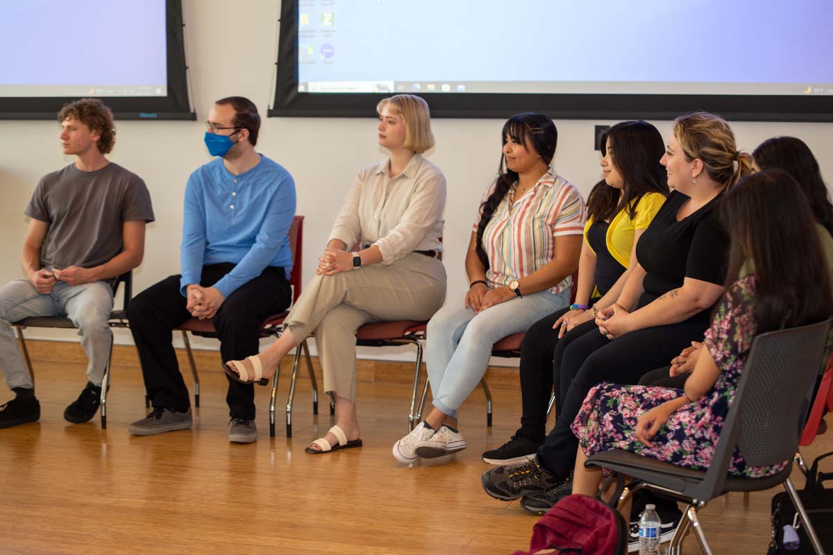 Students at research conference