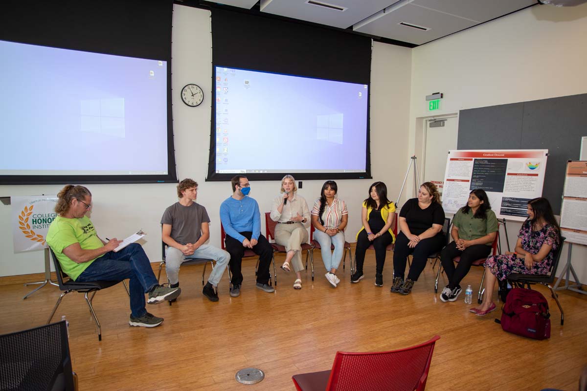 Students at research conference