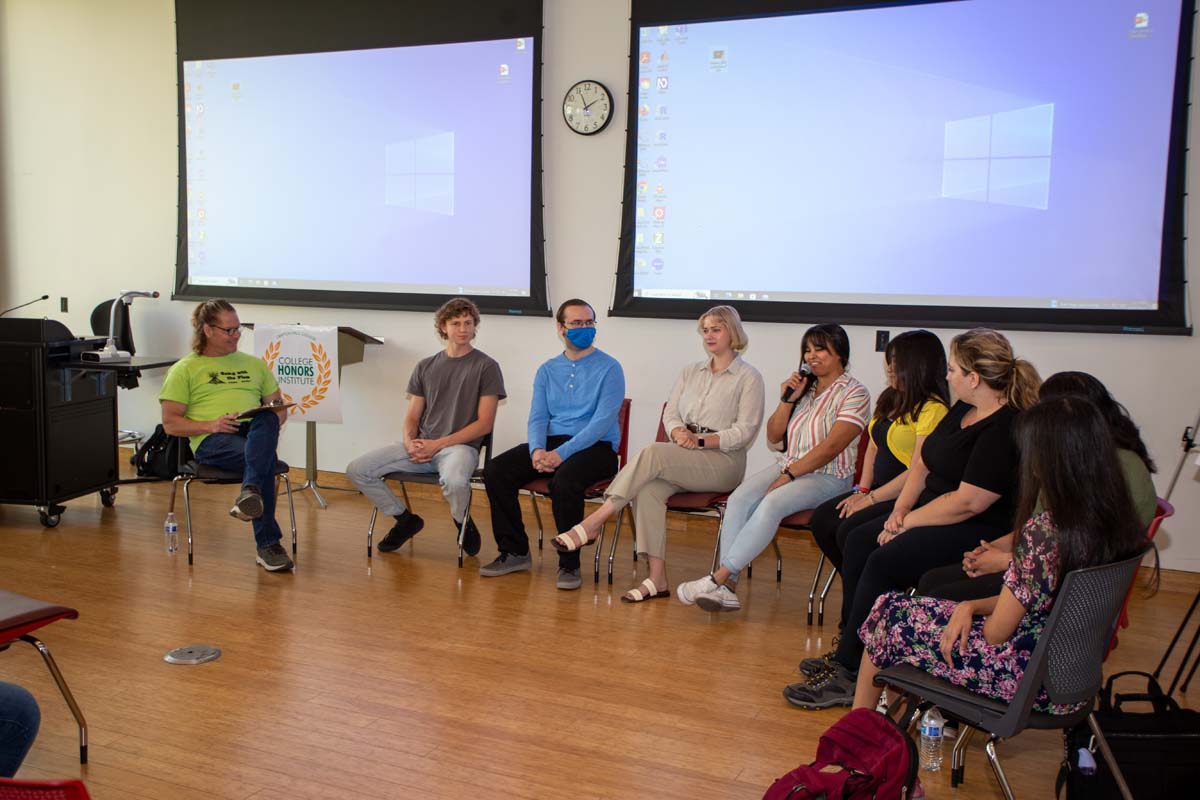 Students at research conference