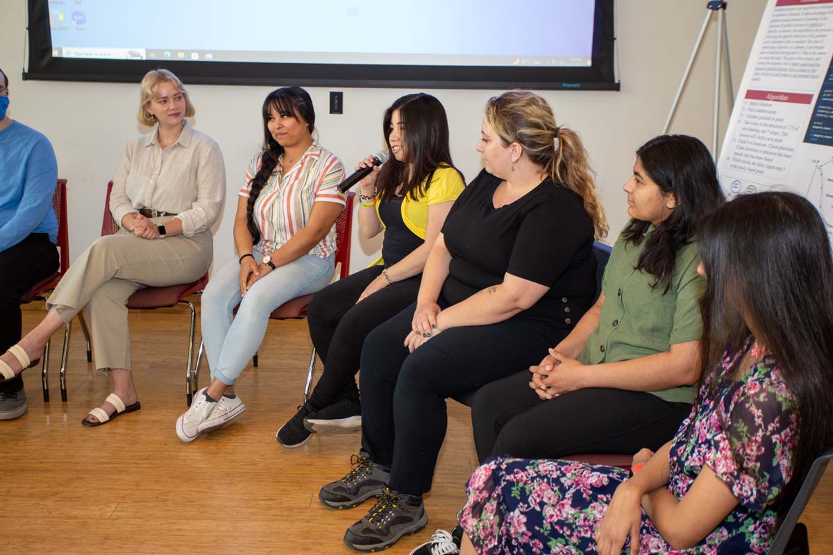 Students at research conference