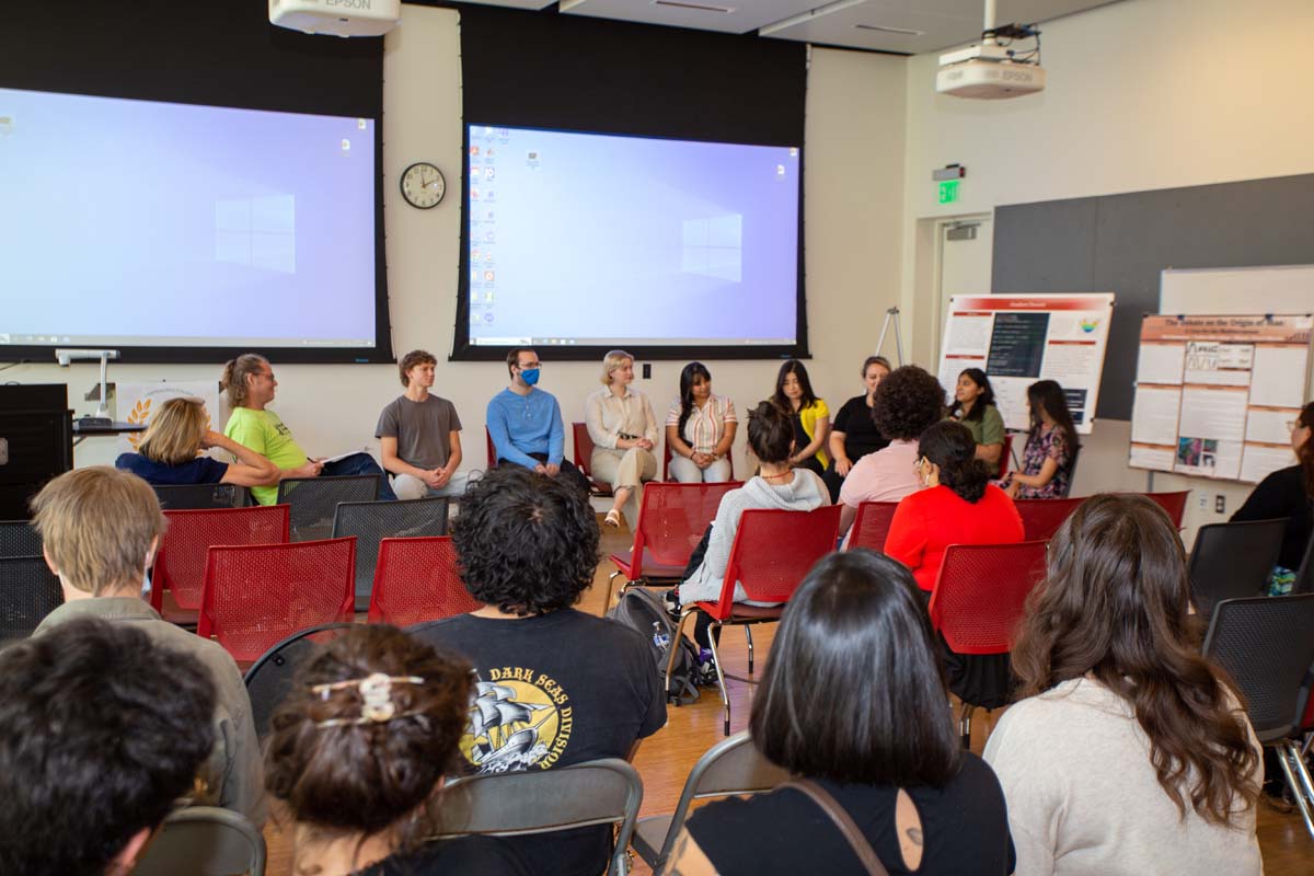 Students at research conference