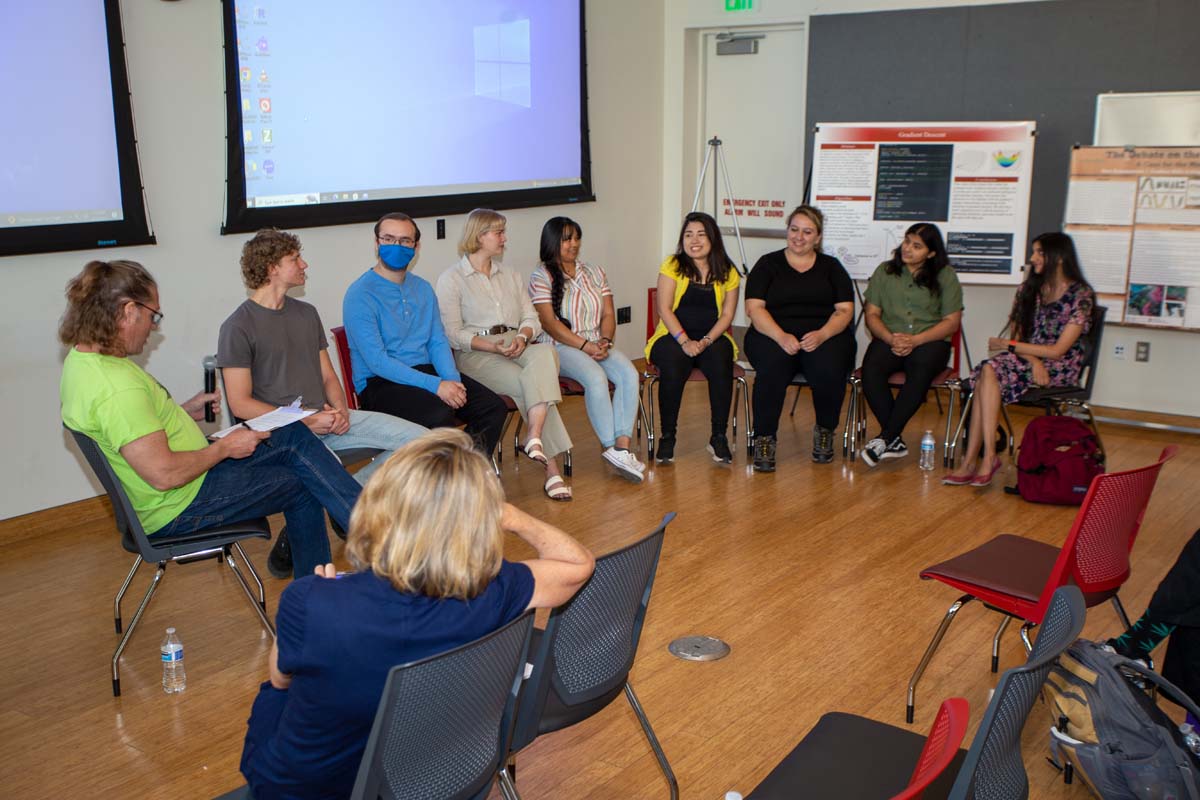 Students at research conference