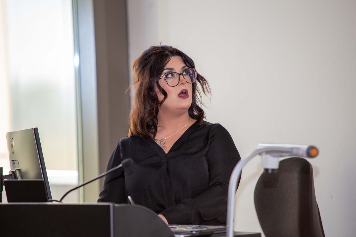 Students at research conference