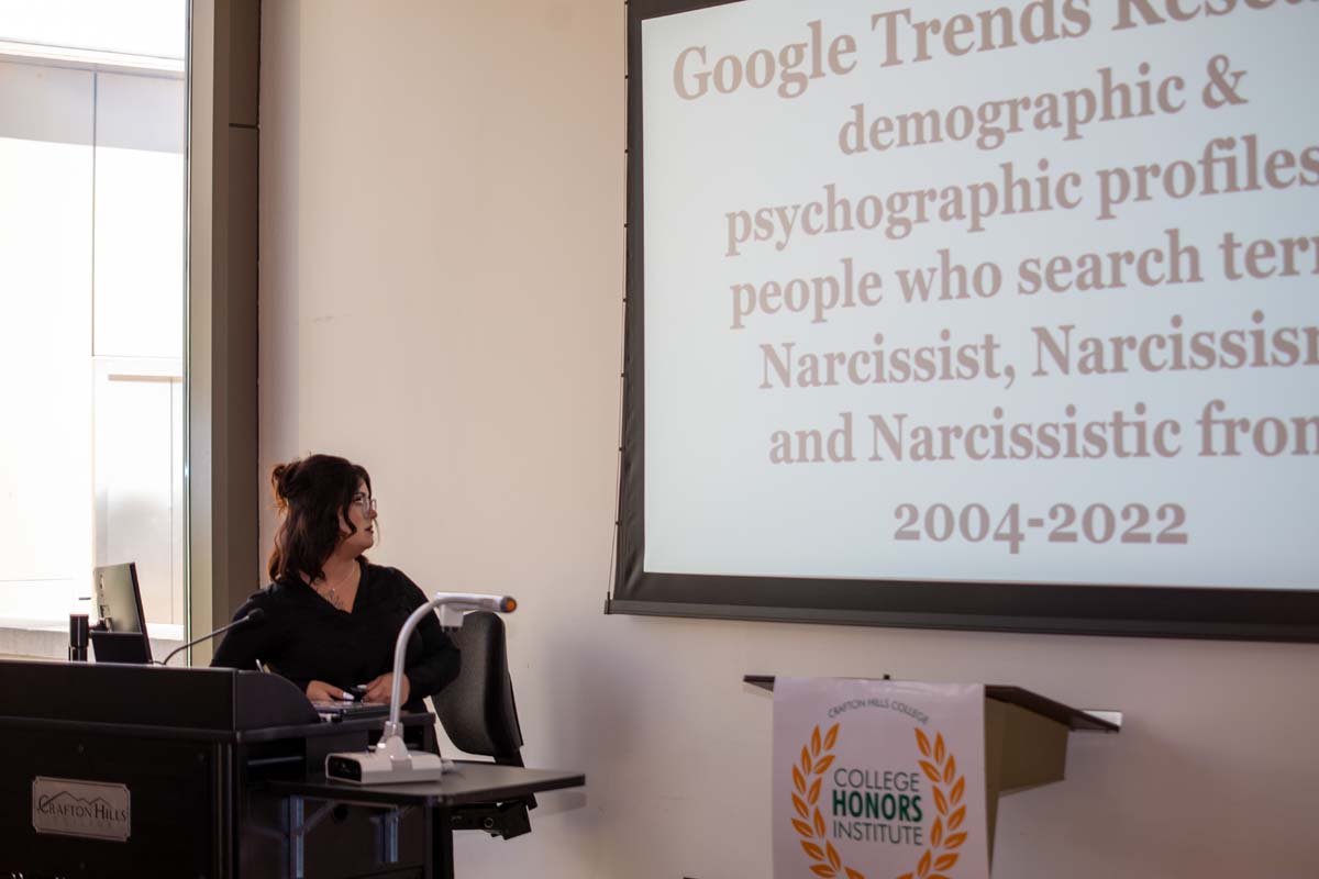 Students at research conference