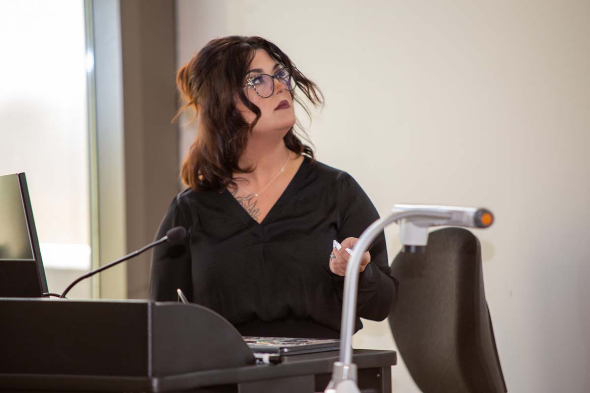 Students at research conference