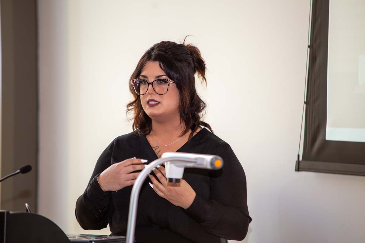 Students at research conference