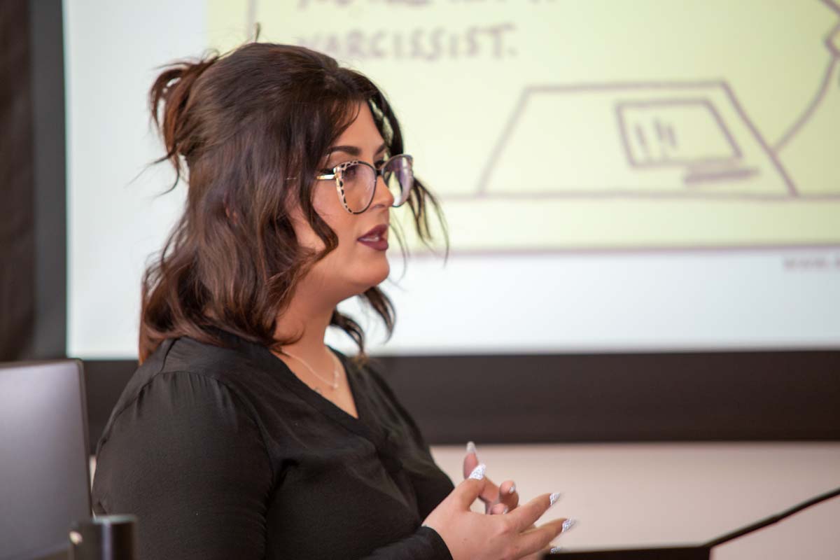 Students at research conference