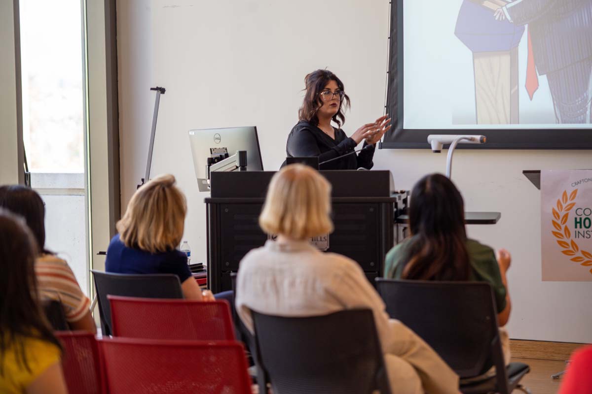 Students at research conference
