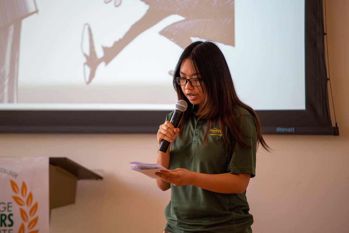 Students at research conference