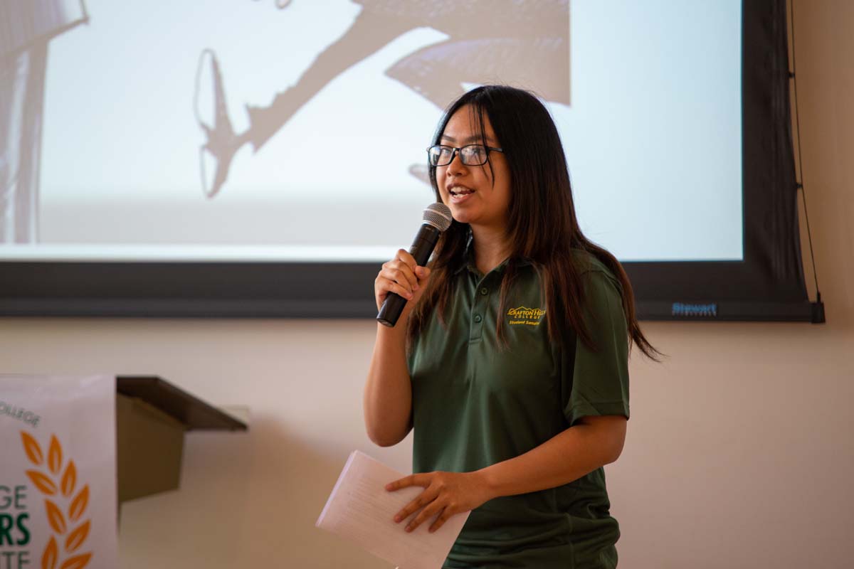 Students at research conference