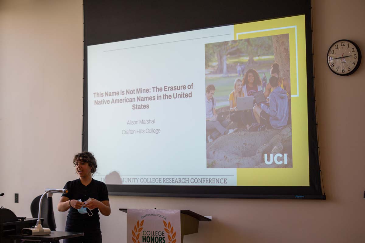 Students at research conference