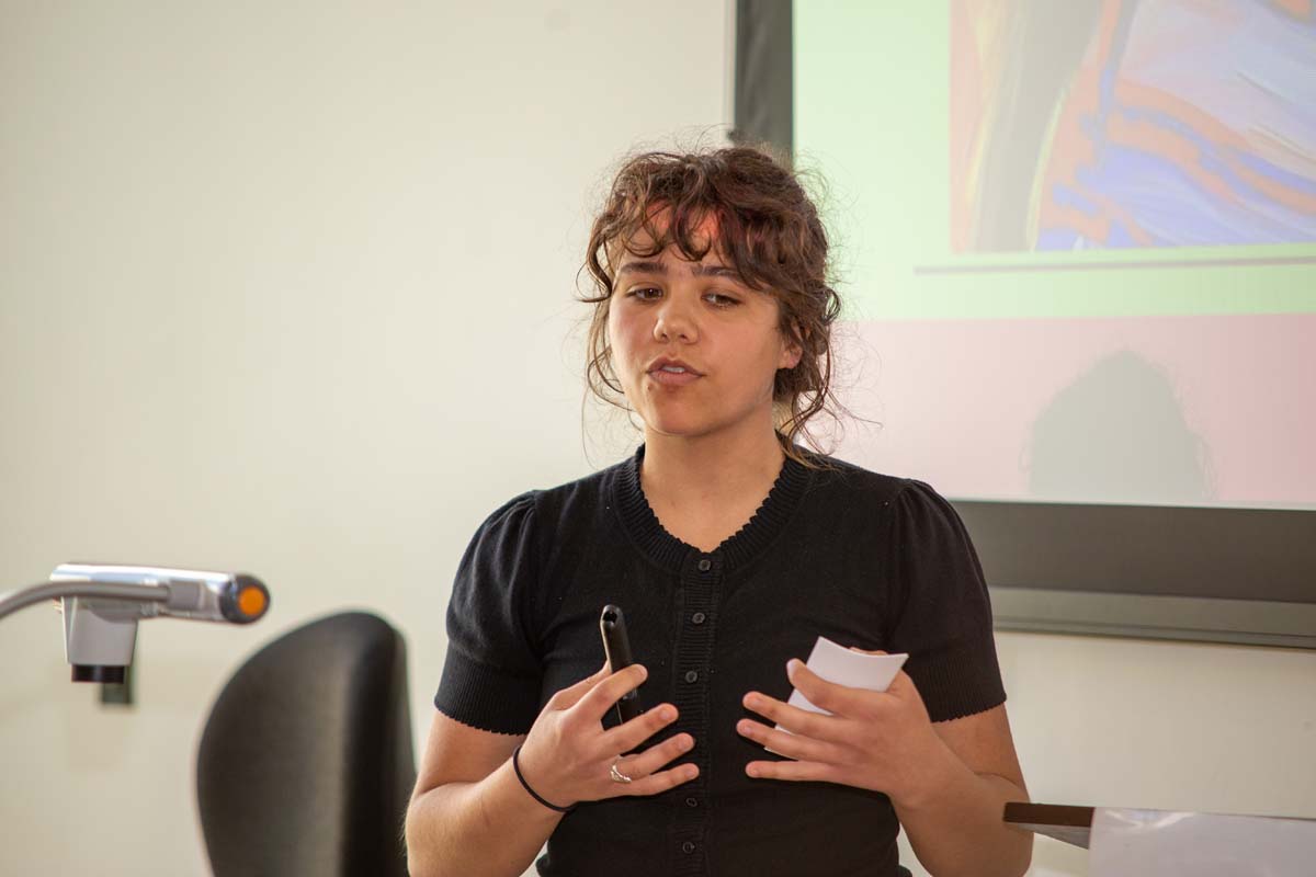 Students at research conference