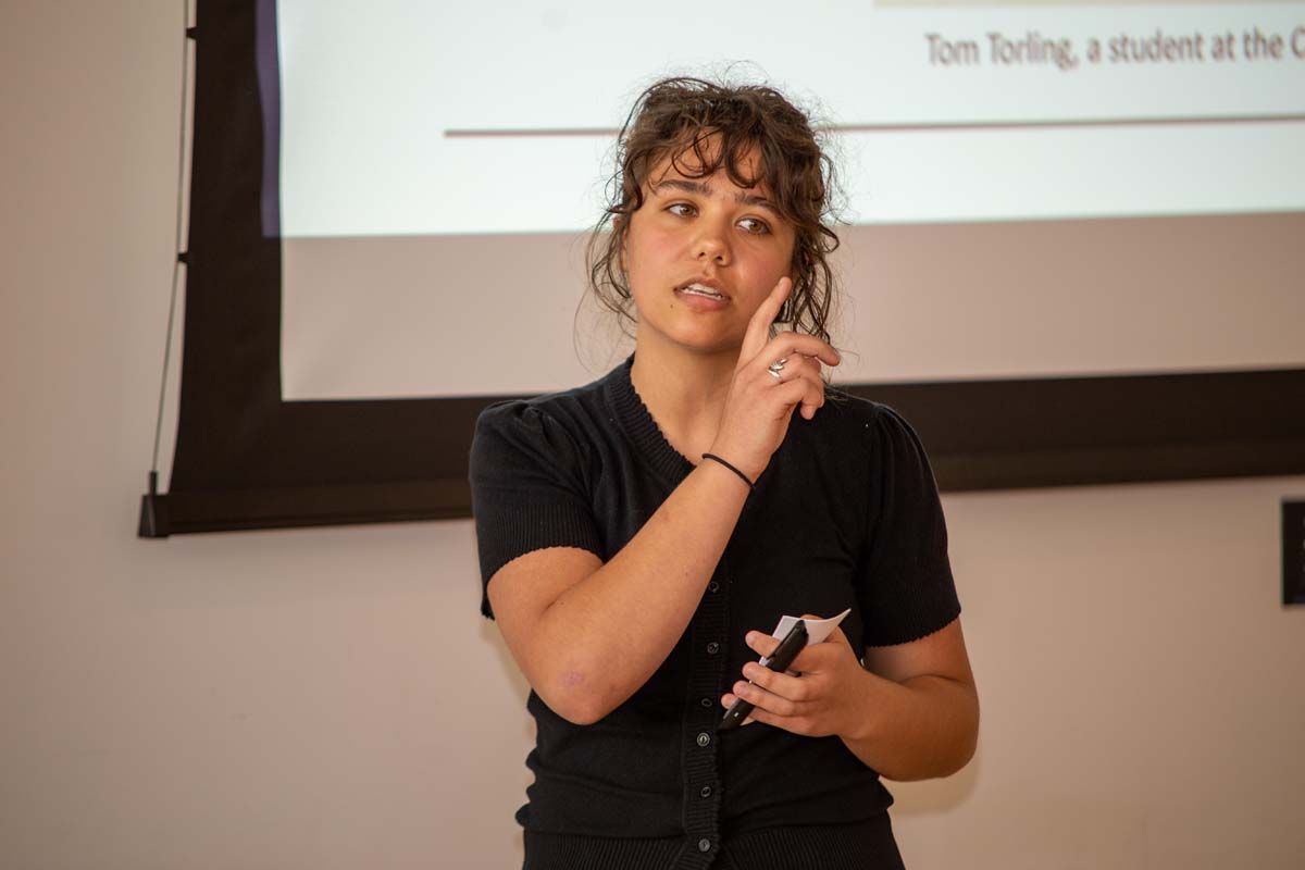 Students at research conference