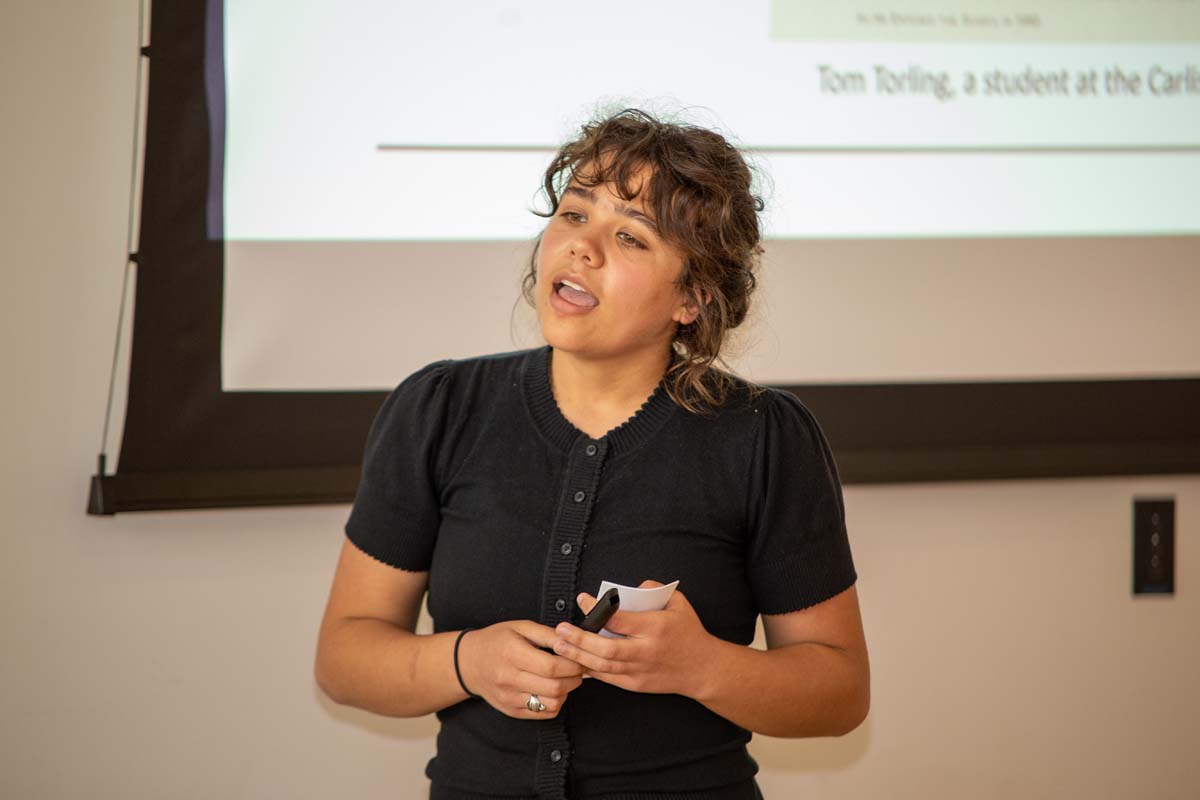 Students at research conference
