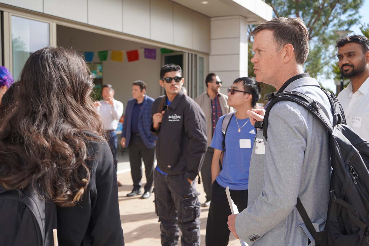 Students from USC attend a sustainability tour at CHC.