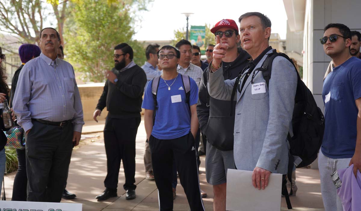 Students from USC attend a sustainability tour at CHC.