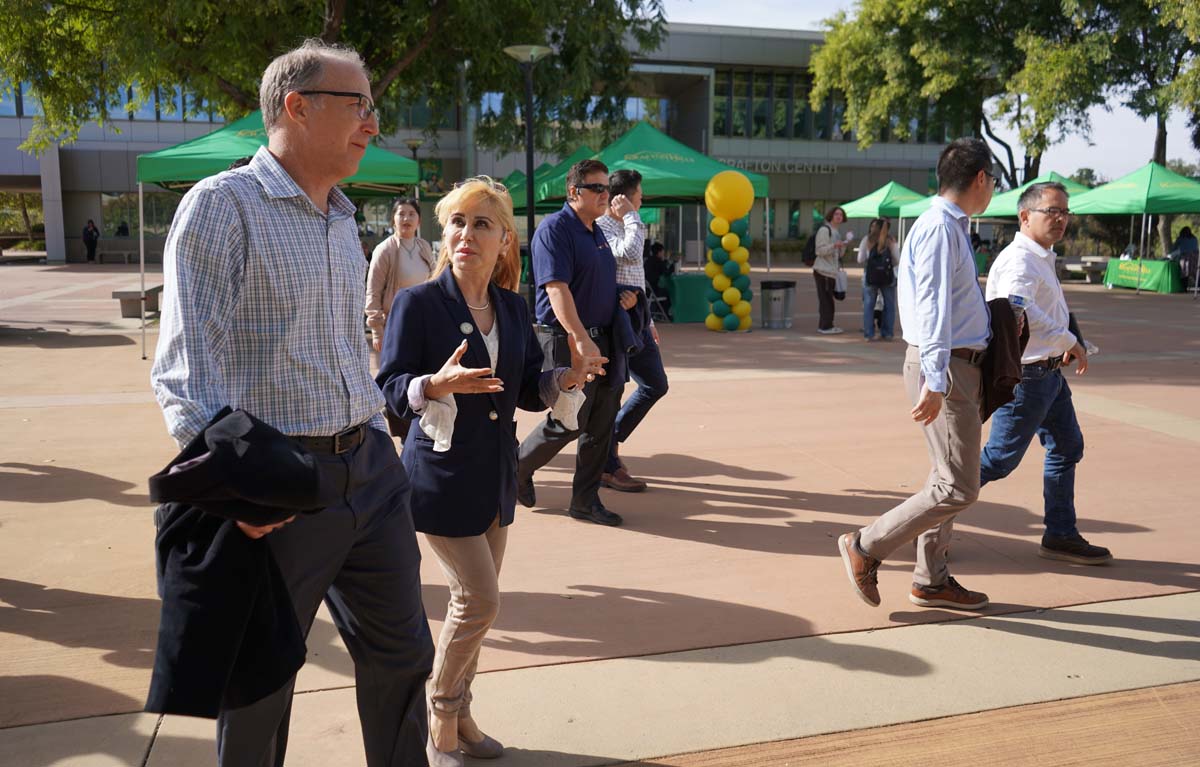 Students from USC attend a sustainability tour at CHC.