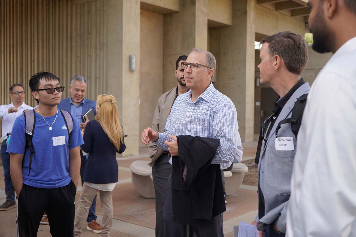 Students from USC attend a sustainability tour at CHC.