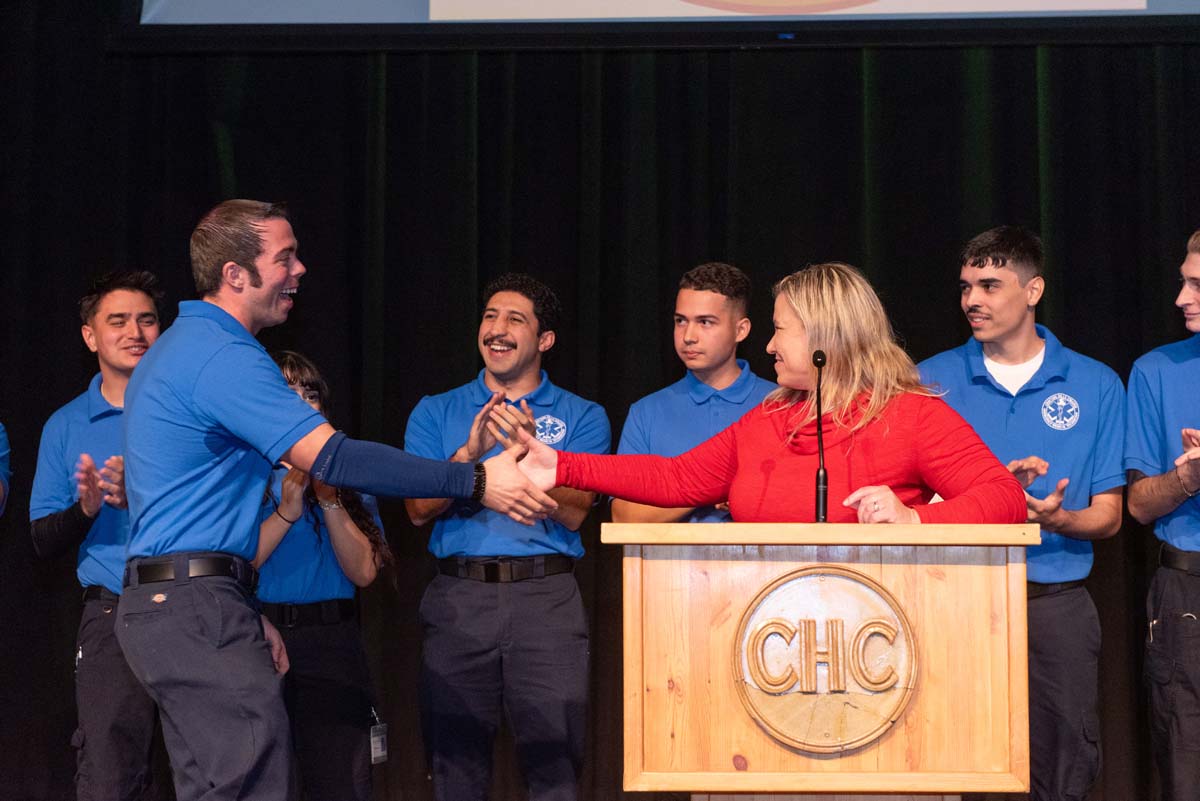 EMT graduates from CHC.