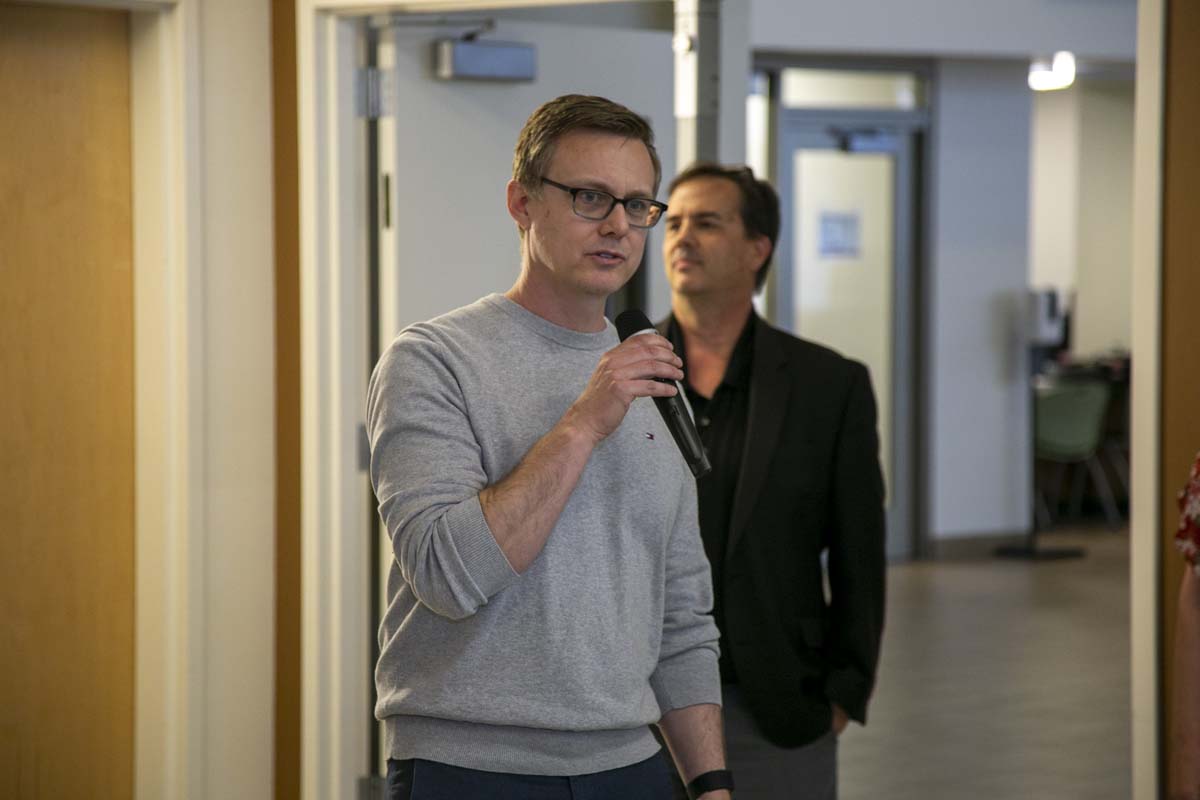 Students celebrate making deans list at event.