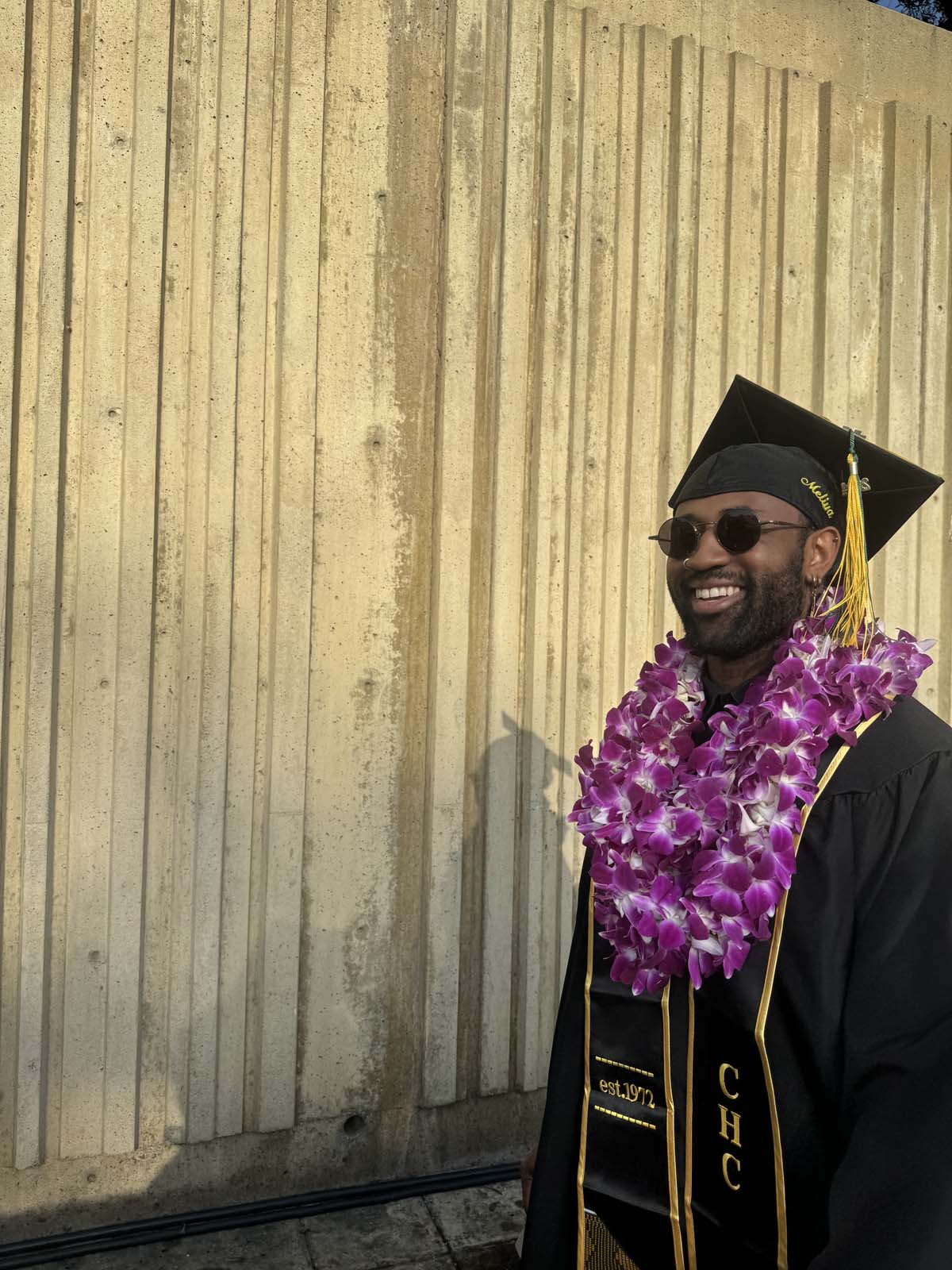 Graduates walk to stage at CHC's Commencement 2024.