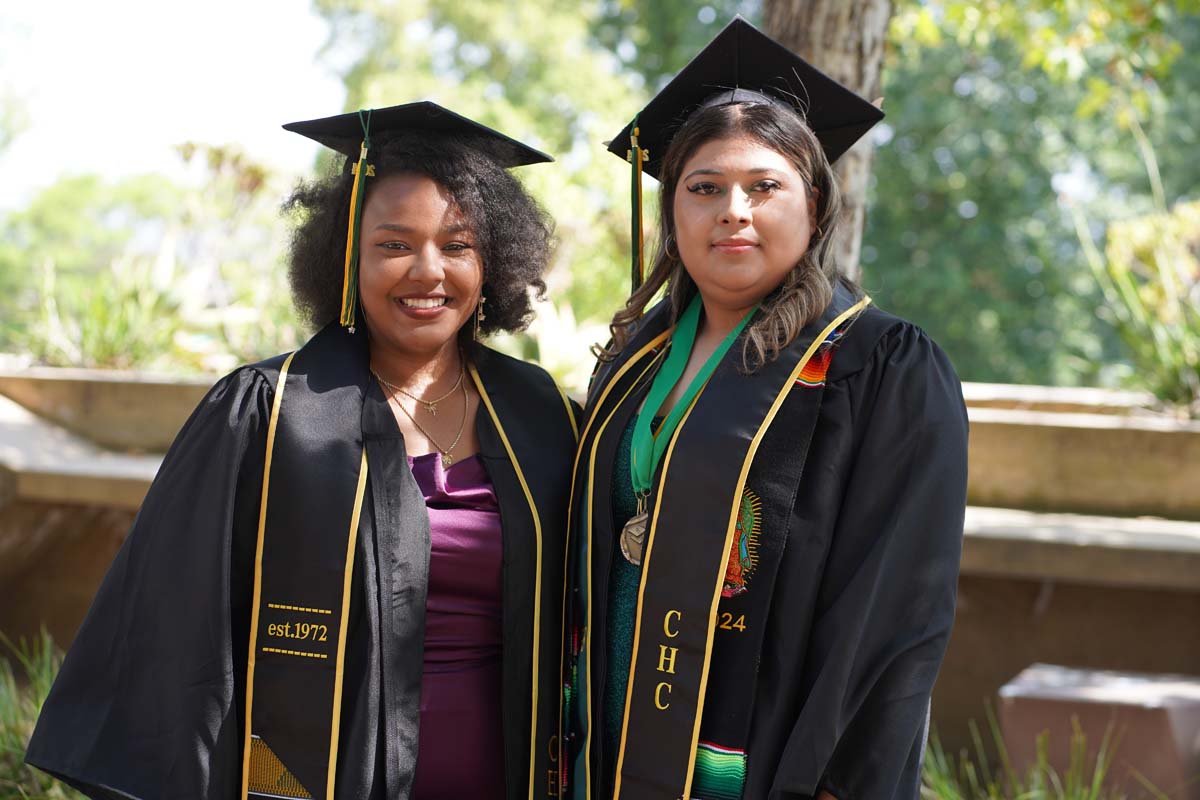 Graduates prepare for CHC Commencement 2024.