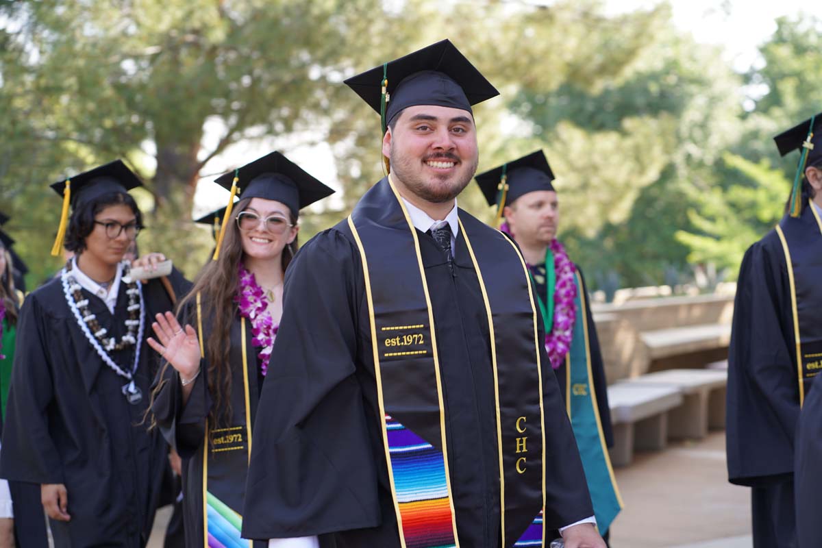 Graduate and faculty processional at CHC's Commencement 2024.