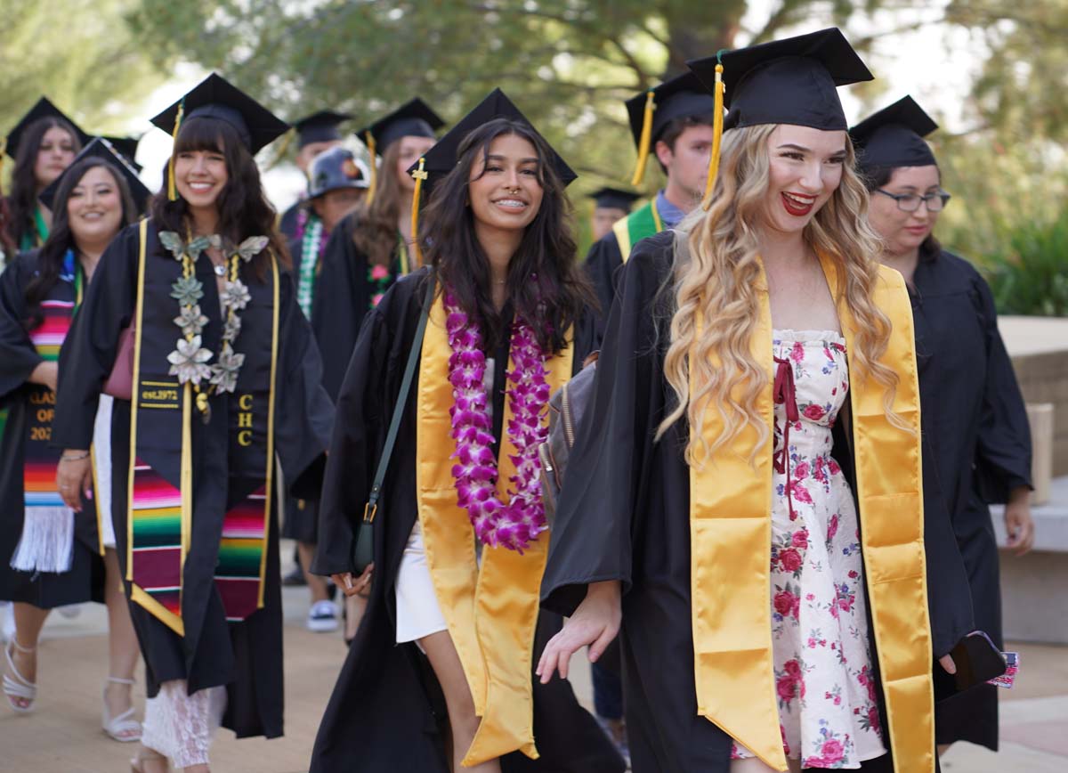 Graduate and faculty processional at CHC's Commencement 2024.