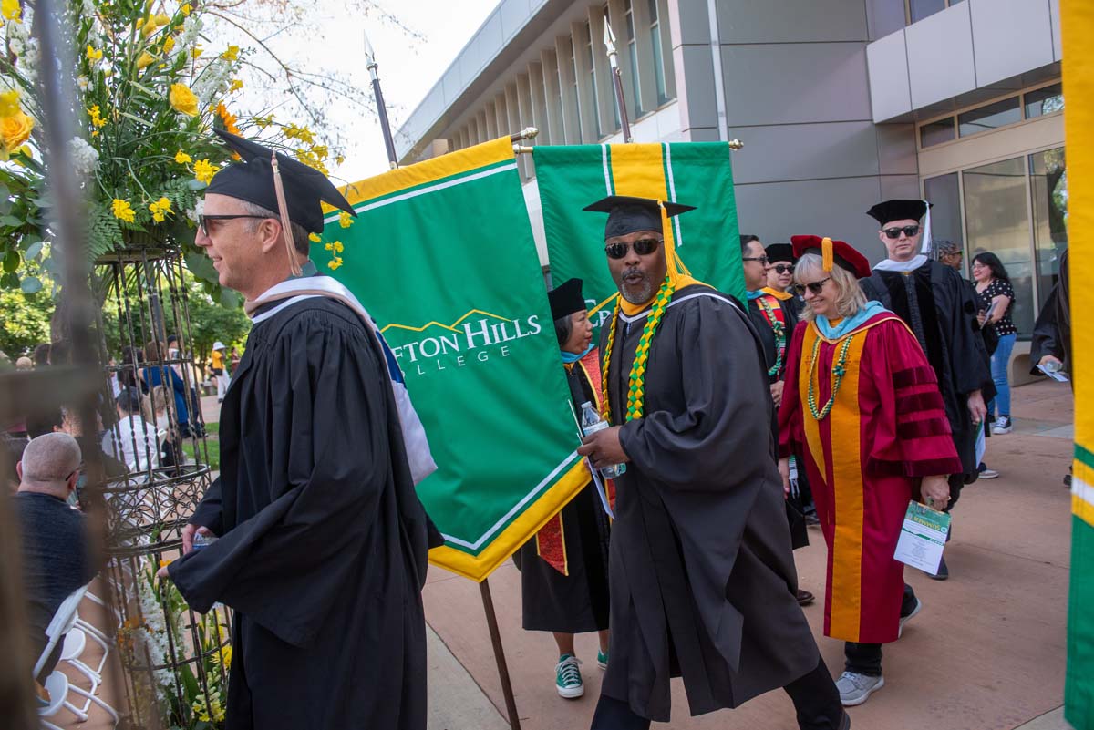 Graduate and faculty processional at CHC's Commencement 2024.