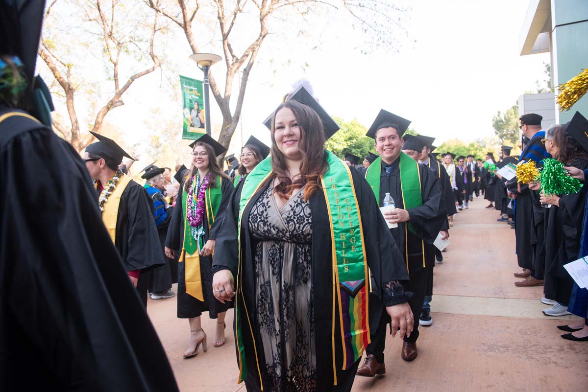 Graduate and faculty processional at CHC's Commencement 2024.