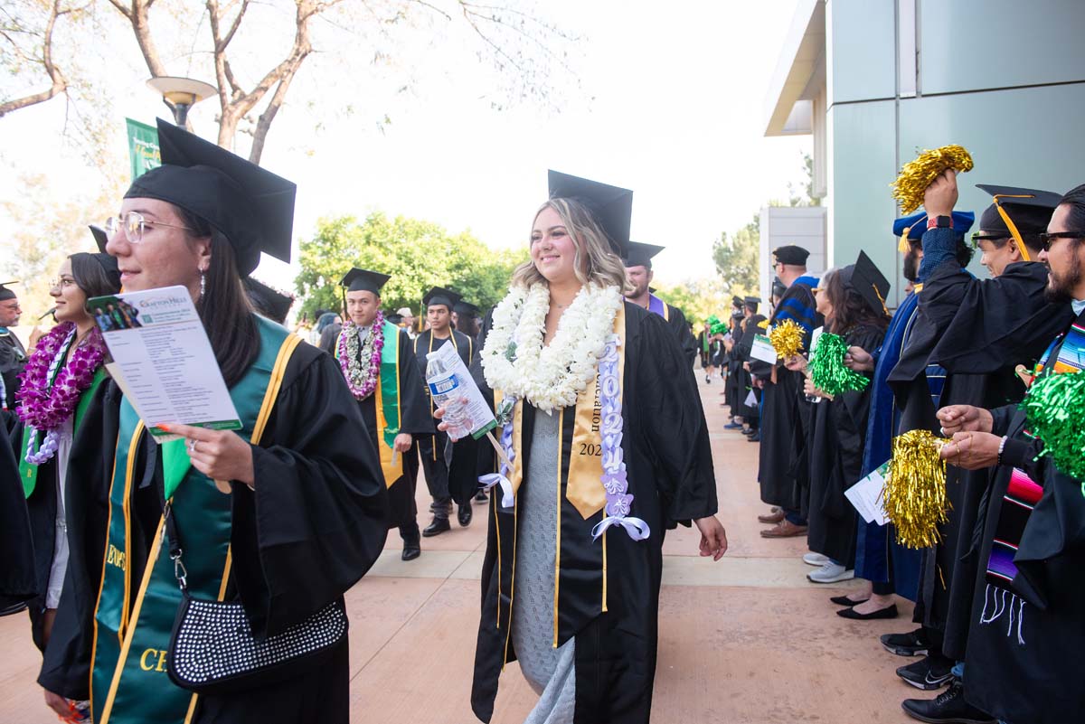 Graduate and faculty processional at CHC's Commencement 2024.