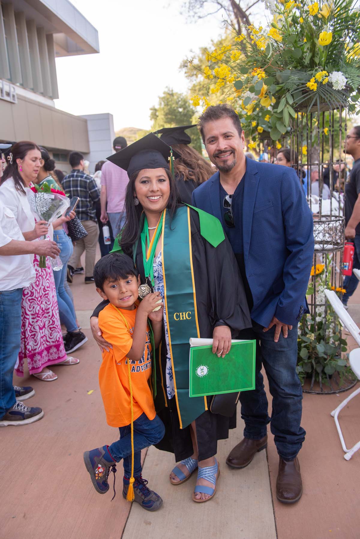 Graduates and families at CHC's Commencement 2024.