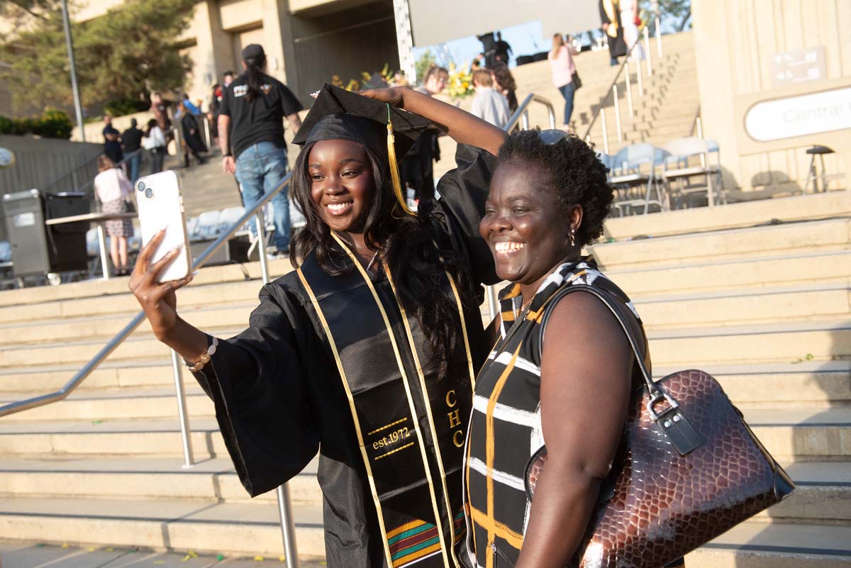 Graduates and families at CHC's Commencement 2024.