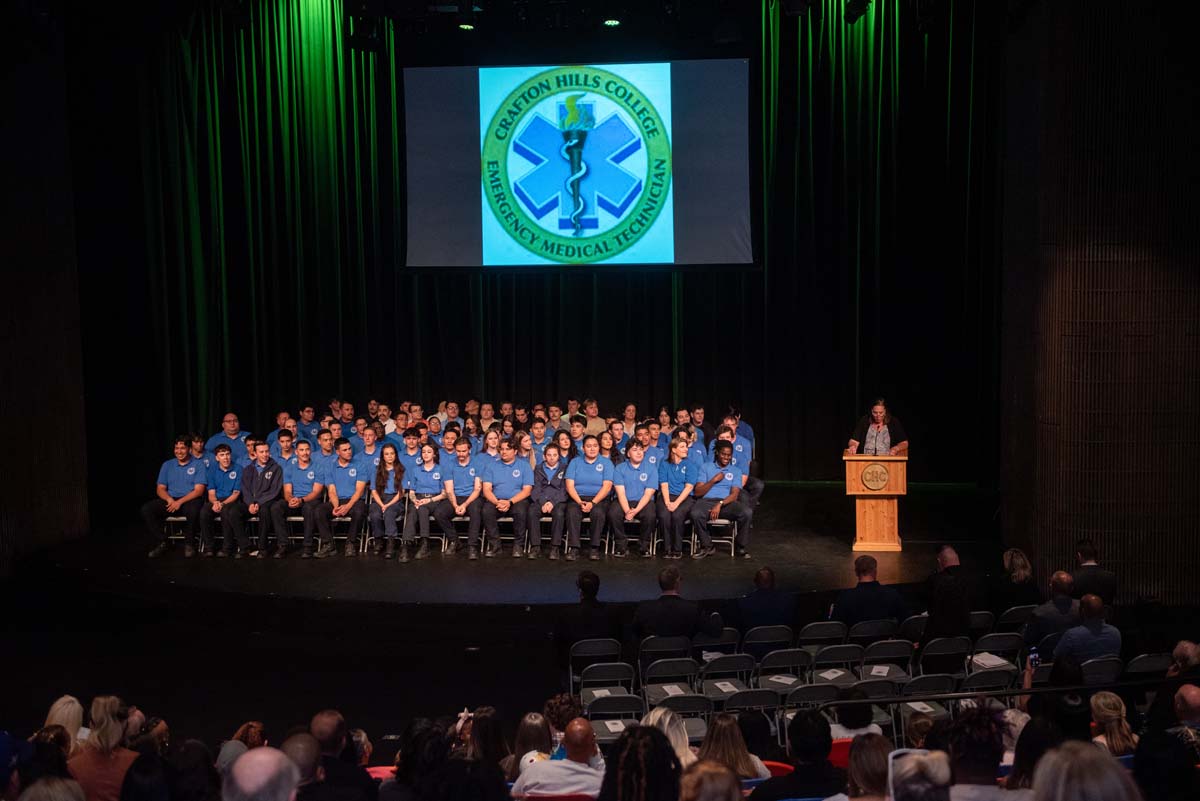 Emergency Medical Technician graduates at Crafton Hills College.