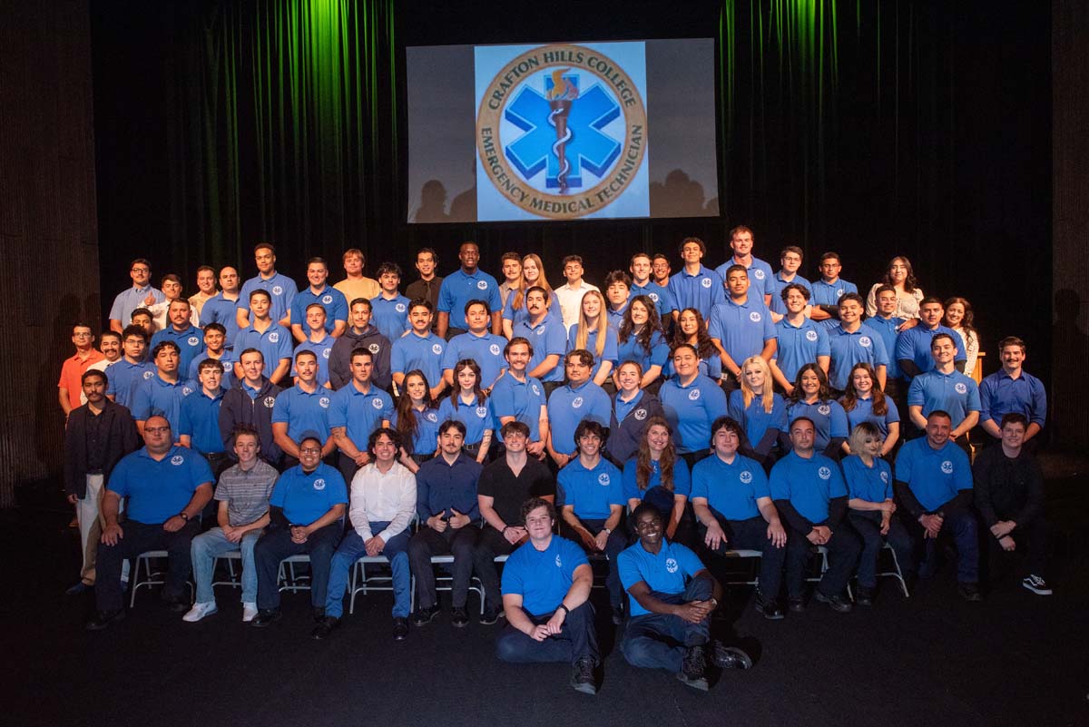 Emergency Medical Technician graduates at Crafton Hills College.